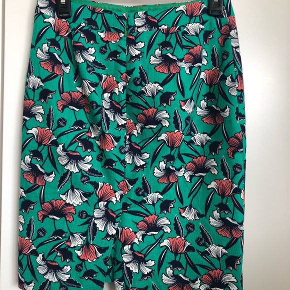 J Crew Green / Black/ Pencil skirt $45 Size 00 - Picture 6 of 9